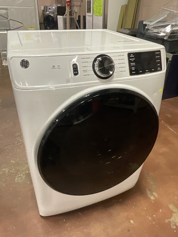 Dryer of model GFV55ESSNWW. Image # 1: GE® Long Vent 7.8 cu. ft. Capacity Smart Electric Dryer with Sanitize Cycle