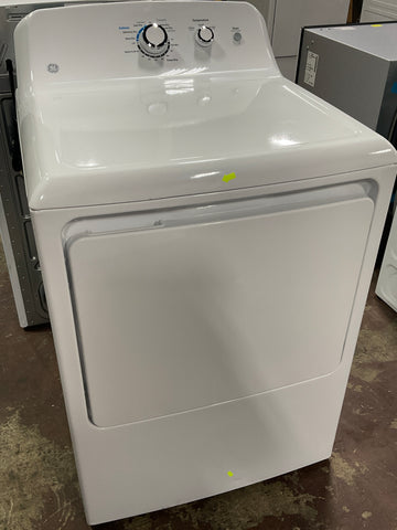 Dryer of model GTD33EASKWW. Image # 1: GE® 7.2 cu. ft. Capacity aluminized alloy drum Electric Dryer