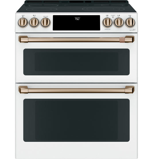 GE Café™ 30" Smart Slide-In, Front-Control, Radiant and Convection Double-Oven Range