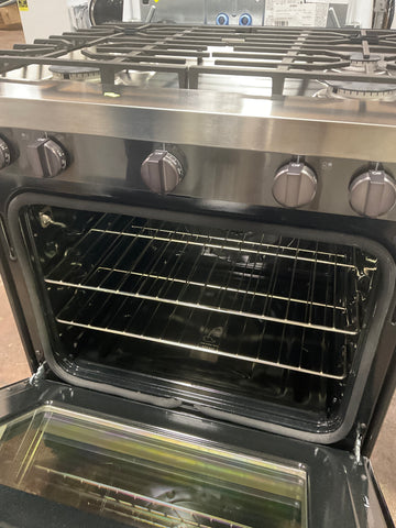 Range of model QGSS740BNTS. Image # 3: GE 30" Smart Slide-In Gas Range with Convection