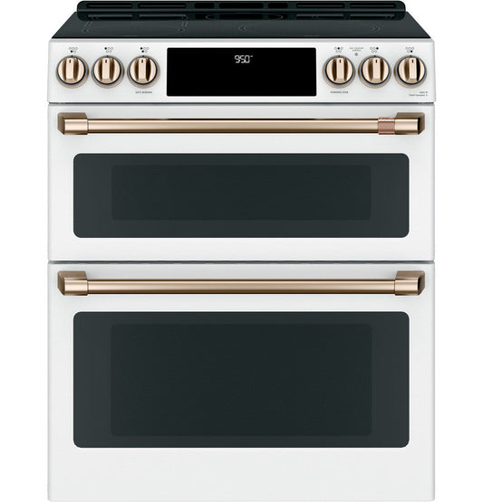 GE Café™ 30" Smart Slide-In, Front-Control, Induction and Convection Double-Oven Range
