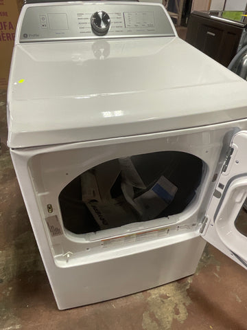 Dryer of model PTD60EBSRWS. Image # 2: GE Profile™ 7.4 cu. ft. Capacity aluminized alloy drum Electric Dryer with Sanitize Cycle and Sensor Dry