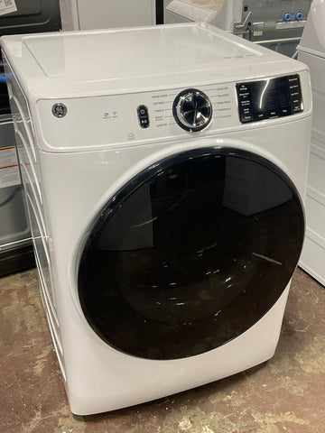 Dryer of model GFD55ESSNWW. Image # 1: GE® 7.8 cu. ft. Capacity Smart Front Load Electric Dryer with Sanitize Cycle