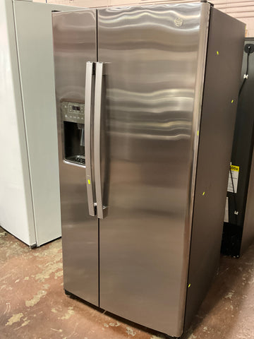 Refrigerator of model GSE23GYPFS. Image # 1: GE® ENERGY STAR® 23.0 Cu. Ft. Side-By-Side Refrigerator