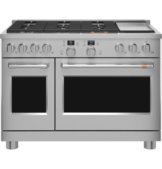 GE Café™ 48" Smart Dual-Fuel Commercial-Style Range with 6 Burners and Griddle (Natural Gas)