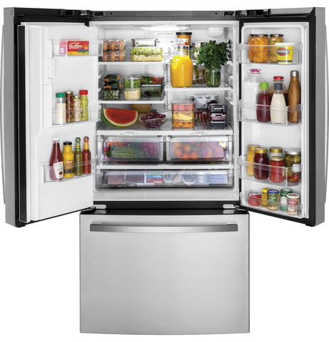 Refrigerator of model GFE26JYMFS. Image # 7: GE® ENERGY STAR® 25.7 Cu. Ft. Fingerprint Resistant French-Door Refrigerator