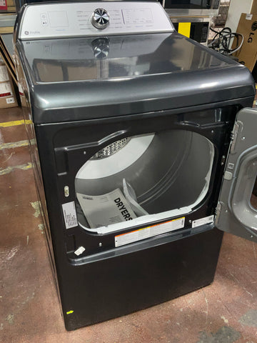 Dryer of model PTD60EBPRDG. Image # 2: GE Profile™ 7.4 cu. ft. Capacity aluminized alloy drum Electric Dryer with Sanitize Cycle and Sensor Dry