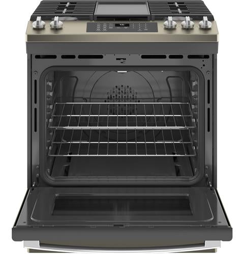 GE® 30" Slide-In Front-Control Convection Gas Range with No Preheat Air Fry