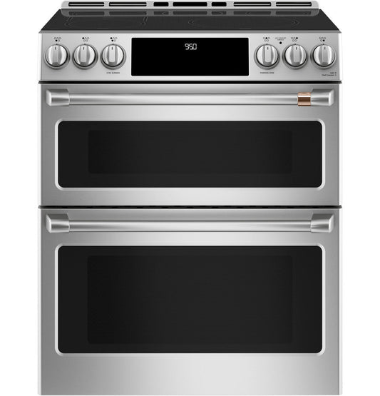 GE Café™ 30" Smart Slide-In, Front-Control, Induction and Convection Double-Oven Range