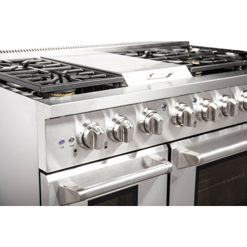 NXR -48-IN. CULINARY SERIES PROFESSIONAL STYLE GAS AND ELECTRIC DUAL FUEL RANGE, STAINLESS STEEL