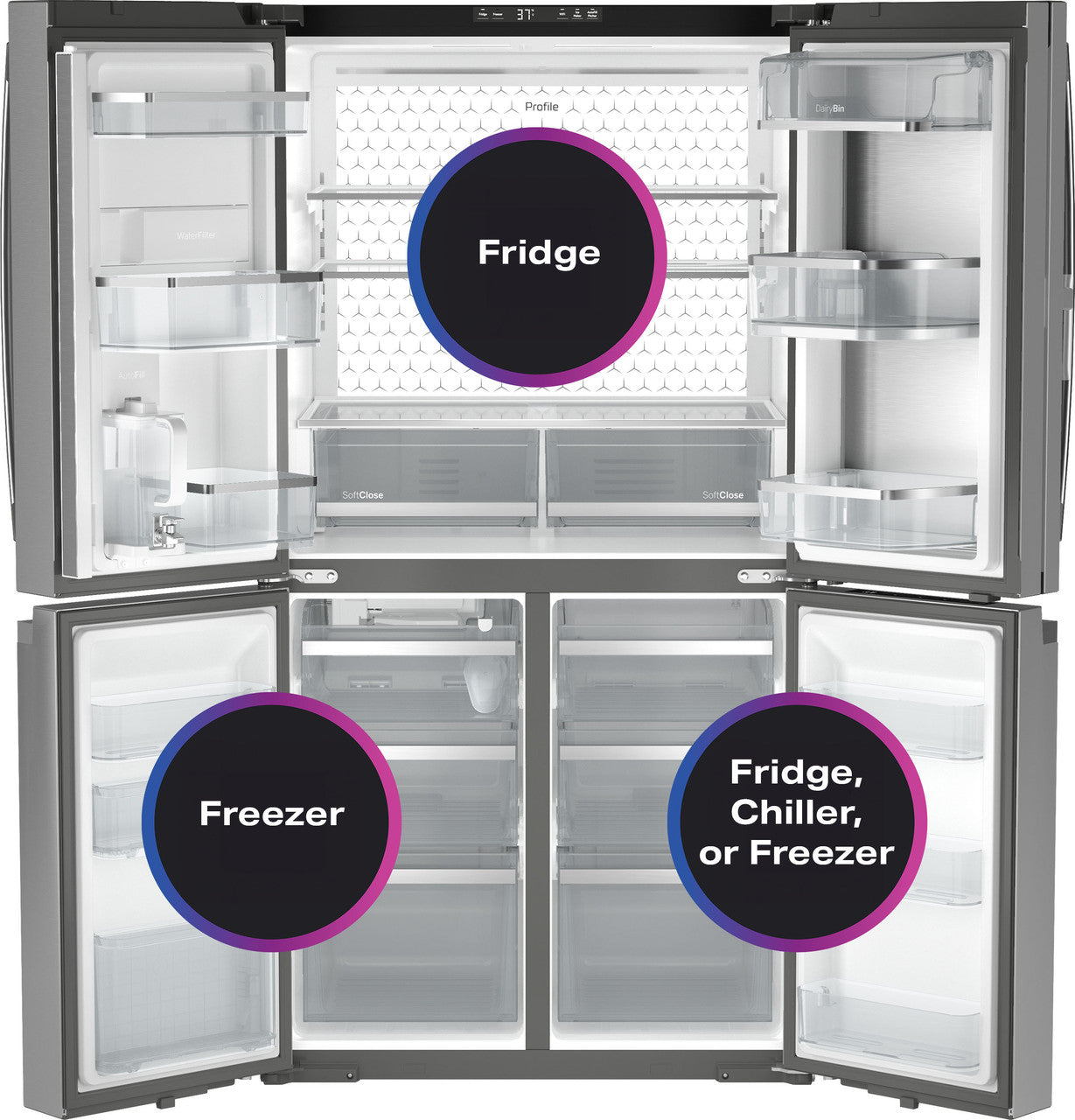 GE Profile™ ENERGY STAR® 28.4 Cu. Ft. Quad-Door Refrigerator