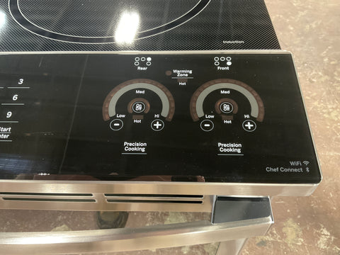 Range of model PHS930YPFS. Image # 3: GE Profile™ 30" Smart Slide-In Fingerprint Resistant Front-Control Induction and Convection Range with No Preheat Air Fry