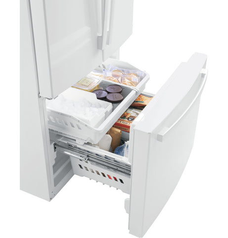 Refrigerator of model GWE19JGLWW. Image # 1: GE® ENERGY STAR® 18.6 Cu. Ft. Counter-Depth French-Door Refrigerator