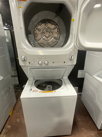 Dryer of model GUD27ESSMWW. Image # 4: GE Unitized Spacemaker® 3.8 cu. ft. Capacity Washer with Stainless Steel Basket and 5.9 cu. ft. Capacity Electric Dryer
