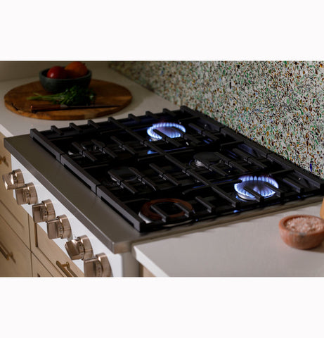 Cooktop of model CGU366P2TS1. Image # 3: GE Café™ 36" Commercial-Style Gas Rangetop with 6 Burners (Natural Gas)