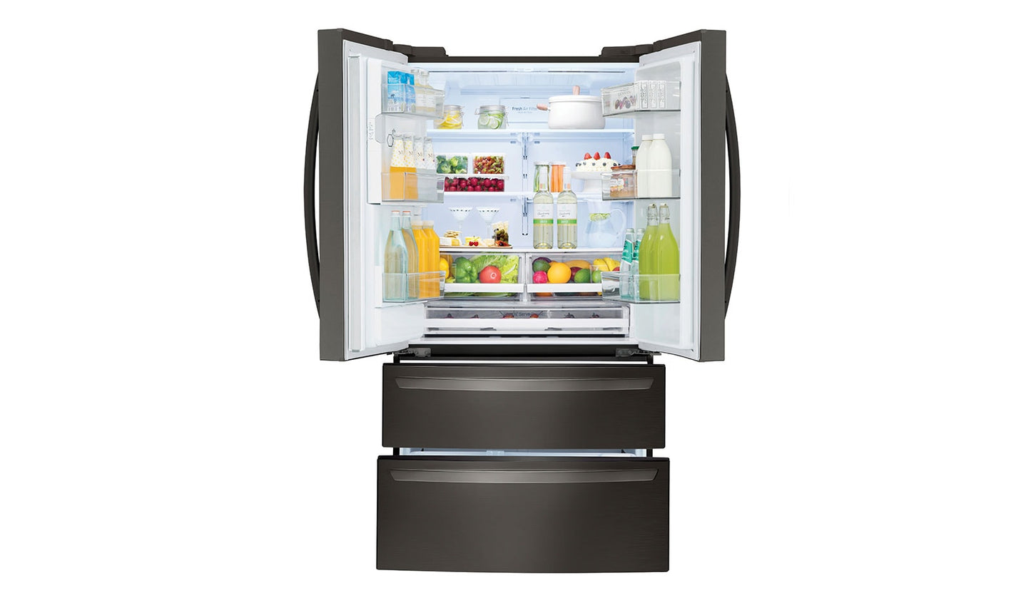 LG Black Stainless Steel Series 28 cu.ft. Capacity 4-Door French Door Refrigerator ***