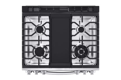 Range of model LSDL6336F. Image # 1: LG 6.3 cu. ft. Smart wi-fi Enabled ProBake® Convection InstaView® Dual Fuel Slide-In Range with Air Fry