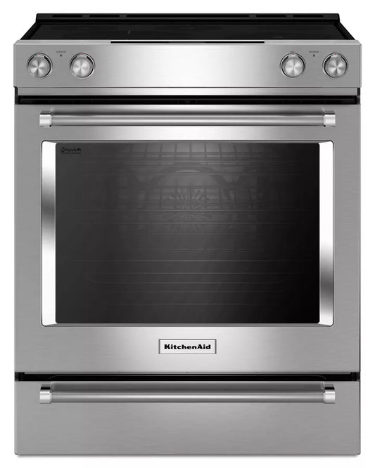 Kitchenaid 30-Inch 5-Element Electric Convection Slide-In Range with Baking Drawer