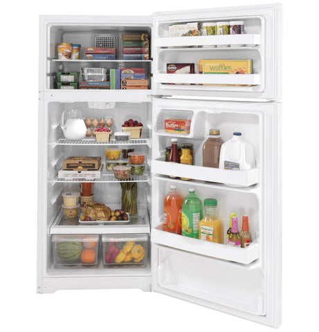 Refrigerator of model GTS17DTNRWW. Image # 3: GE® 16.6 Cu. Ft. Top-Freezer Refrigerator