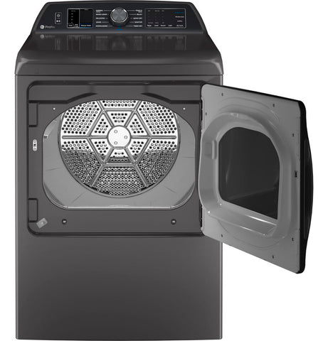 Dryer of model PTD70EBPTDG. Image # 6: GE Profile™ 7.4 cu. ft. Capacity Smart aluminized alloy drum Electric Dryer with Sanitize Cycle and Sensor Dry