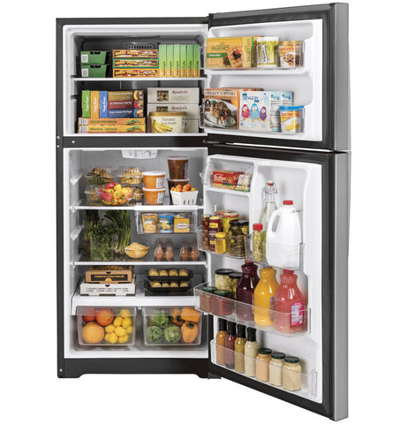 Refrigerator of model GTS19KYNRFS. Image # 3: GE® 19.2 Cu. Ft. Top-Freezer Refrigerator