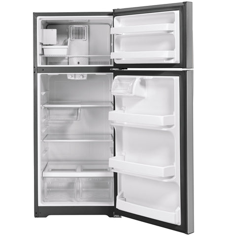 Refrigerator of model GIE18GSNRSS. Image # 2: GE® ENERGY STAR® 17.5 Cu. Ft. Top-Freezer Refrigerator