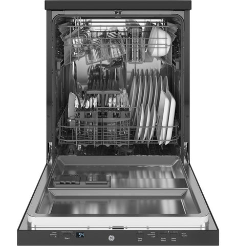 Dishwasher of model GPT225SGLBB. Image # 3: GE® 24" Stainless Steel Interior Portable Dishwasher with Sanitize Cycle