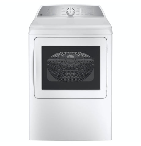Dryer of model PTD60EBSRWS. Image # 8: GE Profile™ 7.4 cu. ft. Capacity aluminized alloy drum Electric Dryer with Sanitize Cycle and Sensor Dry