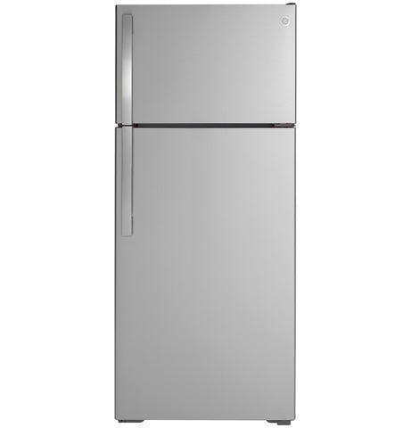 Refrigerator of model GIE18GSNRSS. Image # 1: GE® ENERGY STAR® 17.5 Cu. Ft. Top-Freezer Refrigerator