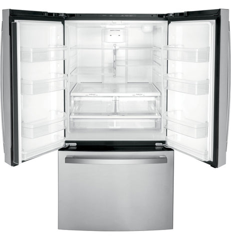 Refrigerator of model GNE27JYMFS. Image # 6: GE® ENERGY STAR® 27.0 Cu. Ft. Fingerprint Resistant French-Door Refrigerator