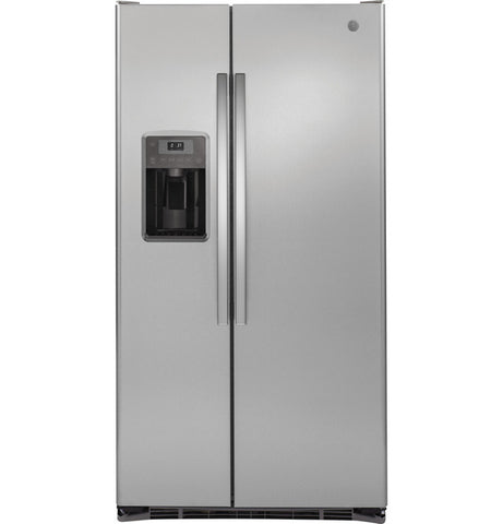 Refrigerator of model GZS22DSJSS. Image # 1: GE® 21.9 Cu. Ft. Counter-Depth Side-By-Side Refrigerator