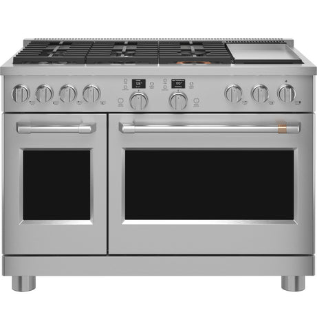 Range of model C2Y486P2TS1. Image # 8: GE Café™ 48" Smart Dual-Fuel Commercial-Style Range with 6 Burners and Griddle (Natural Gas)