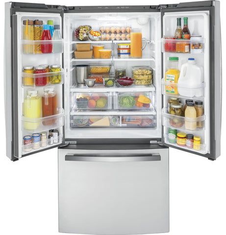 Refrigerator of model GWE19JYLFS. Image # 2: GE® ENERGY STAR® 18.6 Cu. Ft. Counter-Depth French-Door Refrigerator