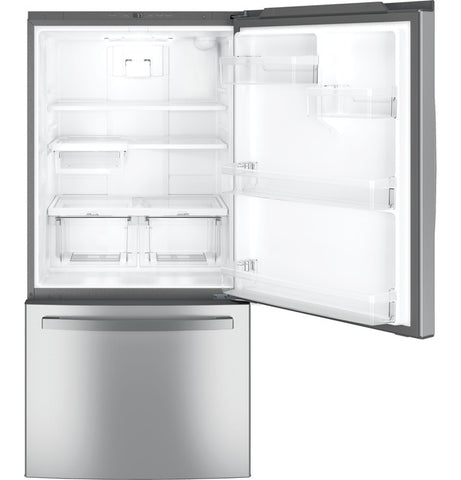 Refrigerator of model GDE25EYKFS. Image # 2: GE® ENERGY STAR® 24.8 Cu. Ft. Bottom-Freezer Drawer Refrigerator