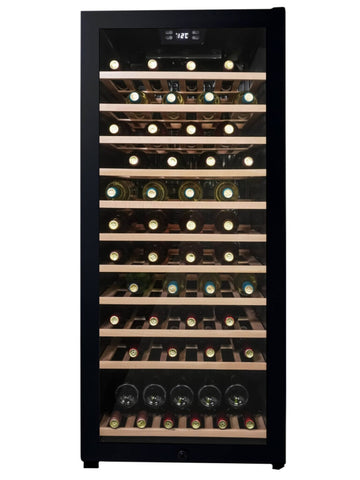 Refrigerator of model DWC94L1B. Image # 1: Danby 94 Bottle Free-Standing Wine Cooler in Black