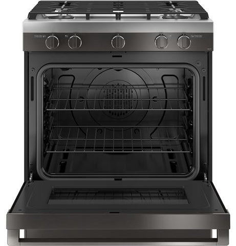 Range of model QGSS740BNTS. Image # 2: GE 30" Smart Slide-In Gas Range with Convection
