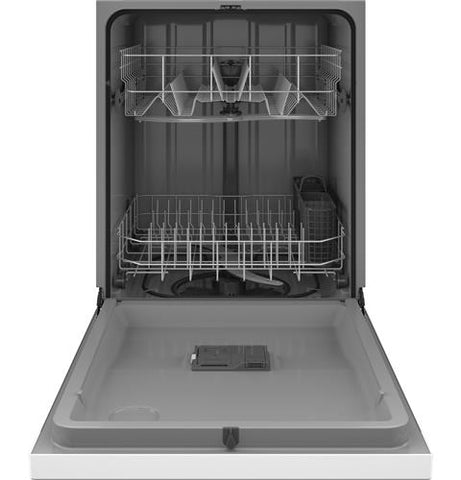 Dishwasher of model HDF330PGRWW. Image # 2: GE Hotpoint® Two Button Dishwasher with Plastic Interior