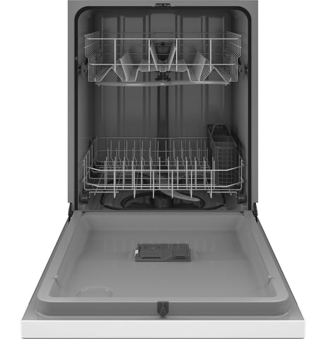 Dishwasher of model HDF310PGRWW. Image # 2: GE Hotpoint® One Button Dishwasher with Plastic Interior