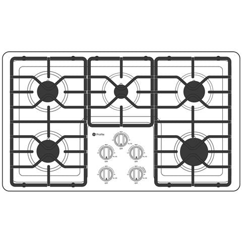 Cooktop of model CGP60362TS1. Image # 2: GE Café™ 36" Built-In Gas Cooktop with Dishwasher-Safe Grates