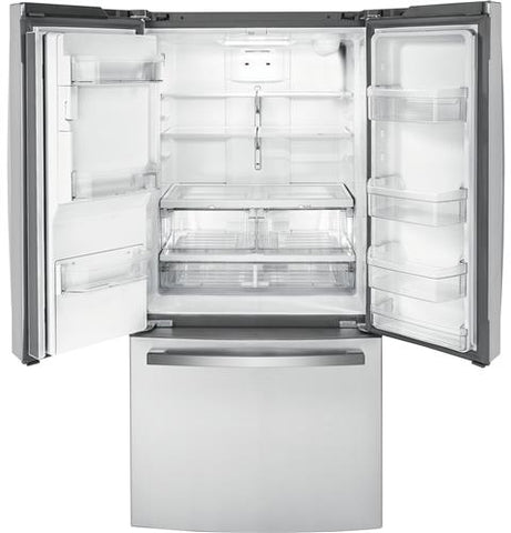 Refrigerator of model GYE18JYLFS. Image # 3: GE® ENERGY STAR® 17.5 Cu. Ft. Counter-Depth French-Door Refrigerator