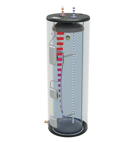 Heater of model GE40T08BAM. Image # 2: GE® 40 Gallon Tall Electric Water Heater