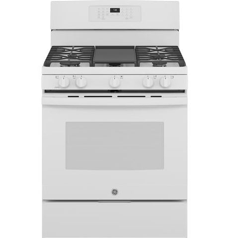 Range of model JGB735DPWW. Image # 1: GE® 30" Free-Standing Gas Convection Range with No Preheat Air Fry
