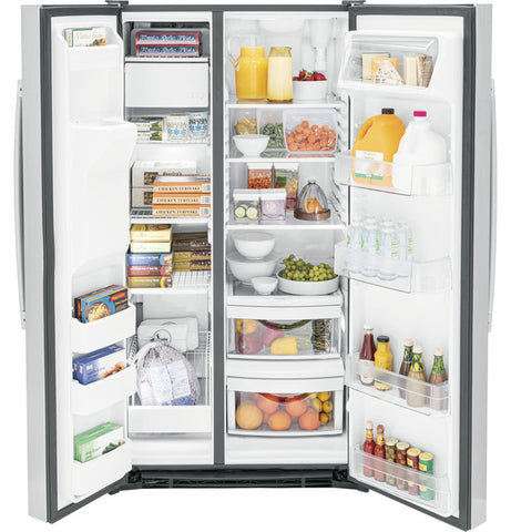 Refrigerator of model GSS25GYPFS. Image # 2: GE® 25.3 Cu. Ft. Side-By-Side Refrigerator
