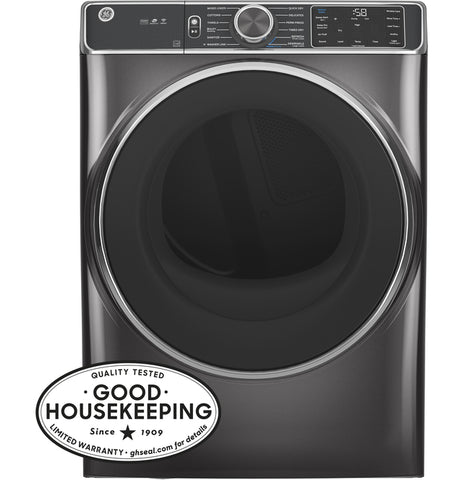 Dryer of model GFD85GSPNDG. Image # 1: GE® 7.8 cu. ft. Capacity Smart Front Load Gas Dryer with Steam and Sanitize Cycle