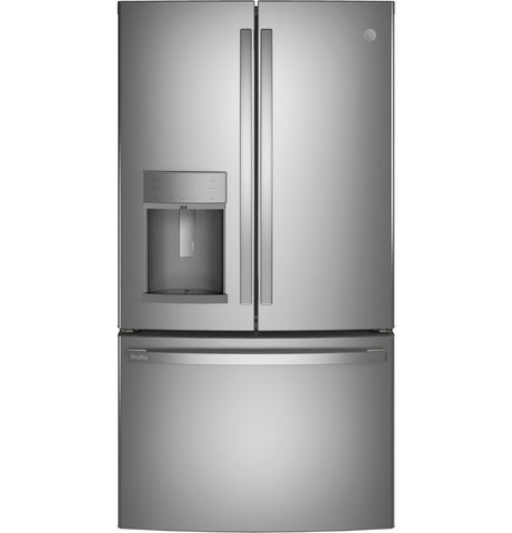 Refrigerator of model PYE22KYNFS. Image # 7: GE Profile™ Series ENERGY STAR® 22.1 Cu. Ft. Counter-Depth Fingerprint Resistant French-Door Refrigerator with Hands-Free AutoFill