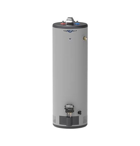 Heater of model GG40T08BXR. Image # 1: GE RealMAX Choice 40-Gallon Tall Natural Gas Atmospheric Water Heater