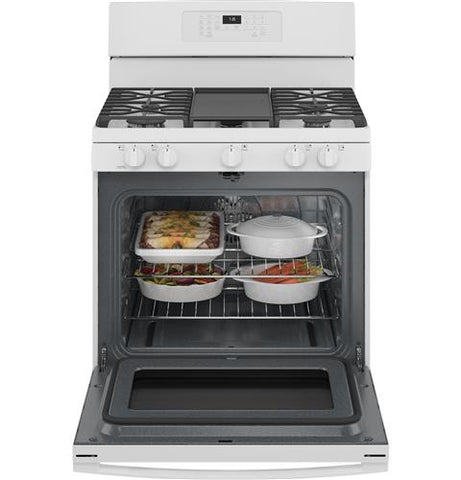 Range of model JGB735DPWW. Image # 3: GE® 30" Free-Standing Gas Convection Range with No Preheat Air Fry