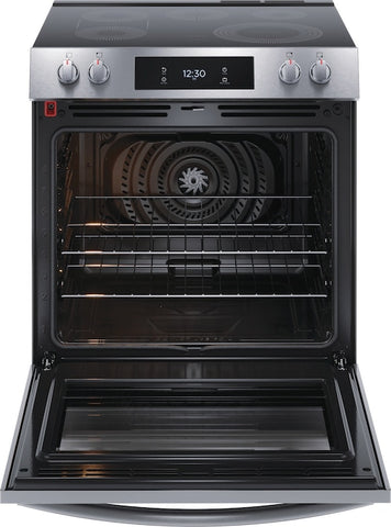 Range of model GCFE3060BF. Image # 6: Frigidaire Gallery 30" Front Control Electric Range with Total Convection