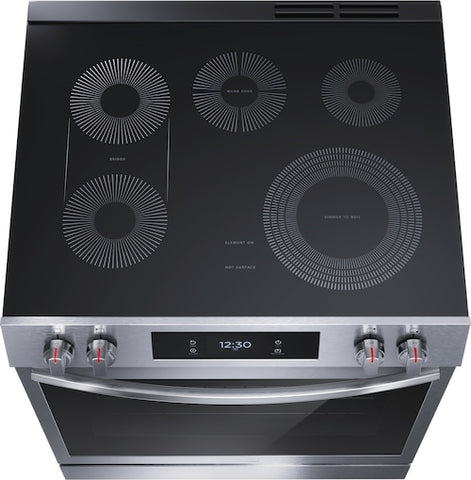 Range of model GCFE3060BF. Image # 5: Frigidaire Gallery 30" Front Control Electric Range with Total Convection