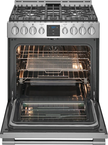 Range of model PCFG3078AF. Image # 6: Frigidaire Professional 30" Front Control Gas Range with Air Fry